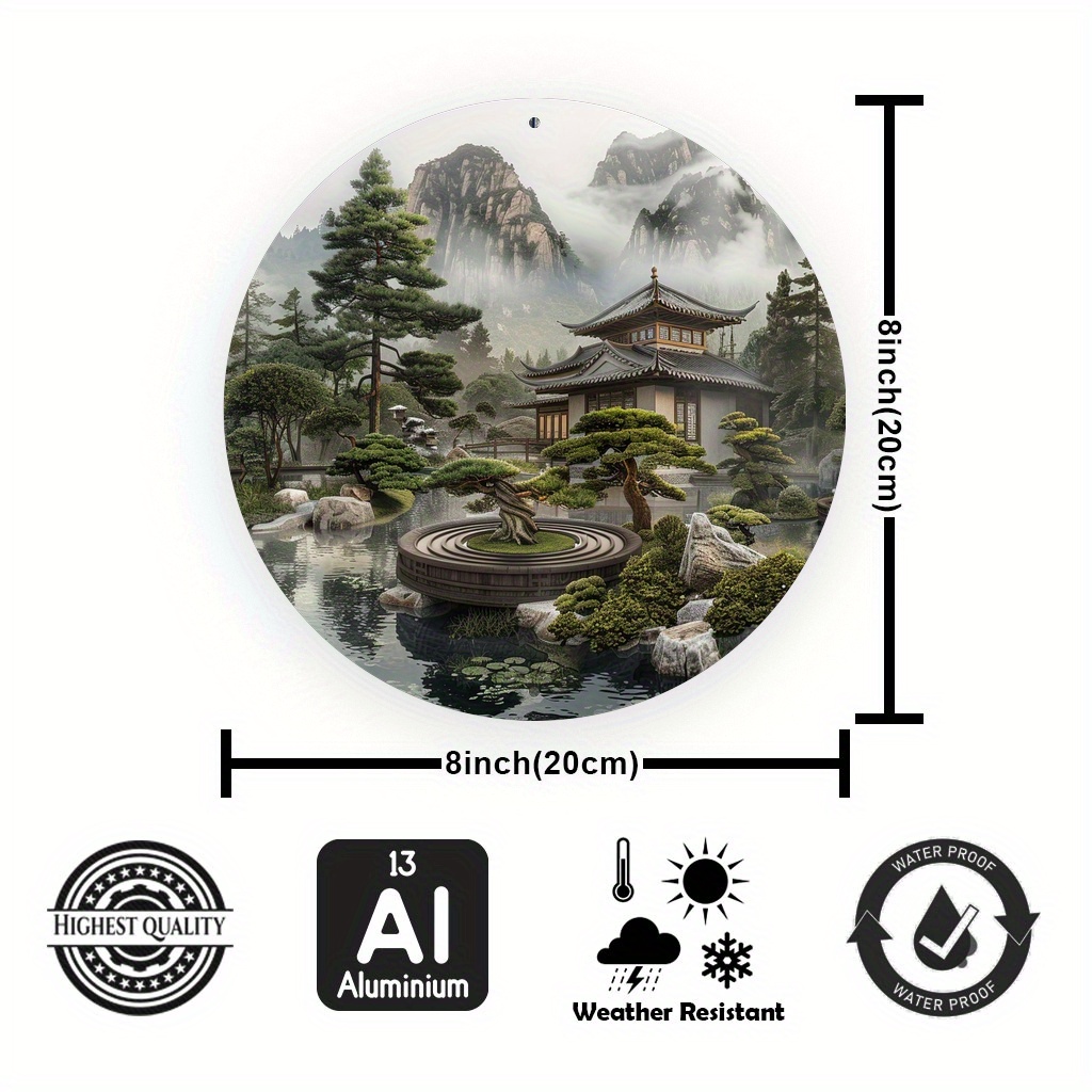 Letrero Redondo de Metal de Al - Bonsai Garden Wall reseña y precio