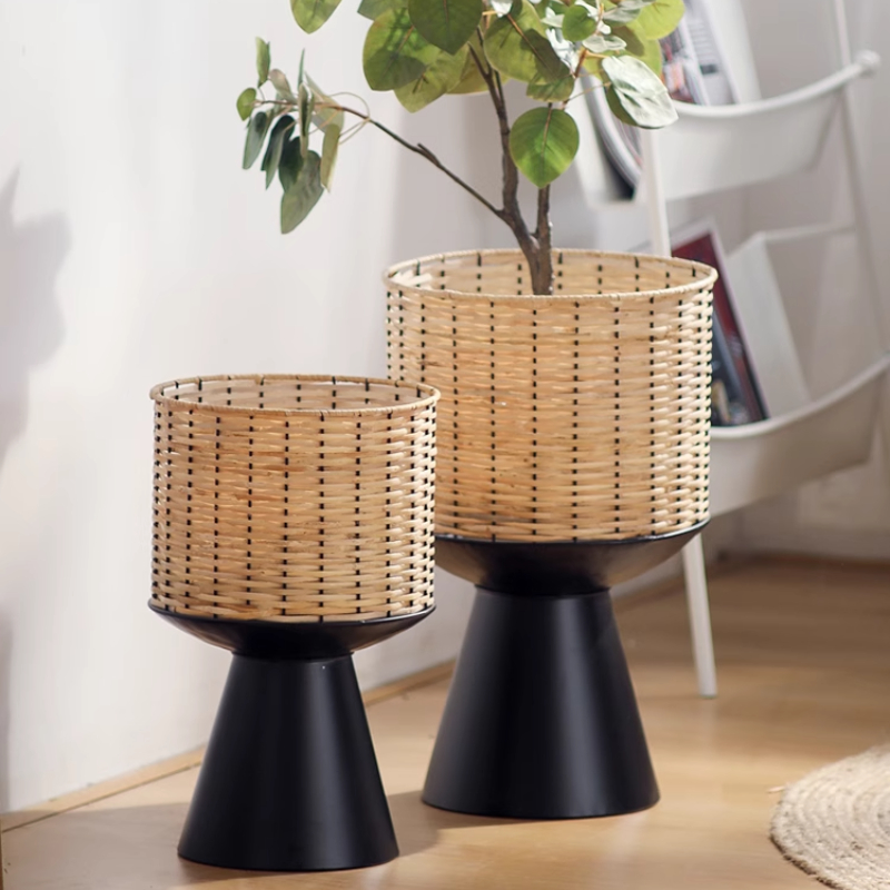 Maceta de tejido de ratán, luz - Bonsai Garden Display Stands reseña y precio